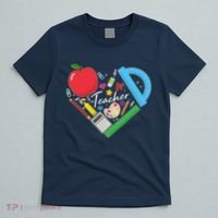 Cute Cool Teacher School Tools Heart T-Shirt thumb 5