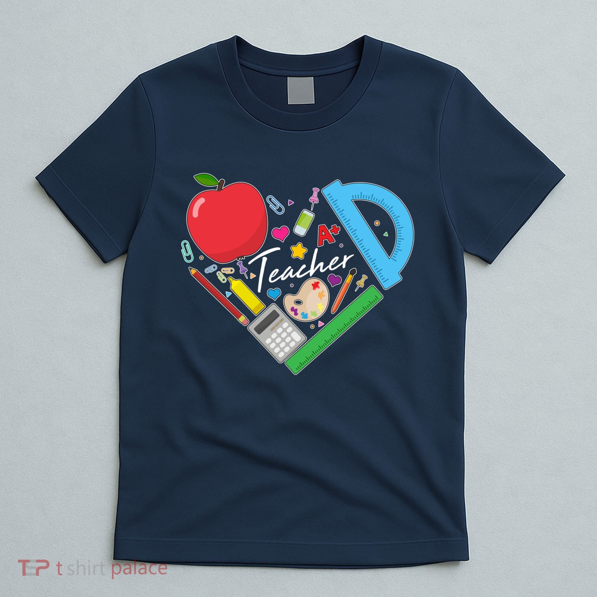 Cute Cool Teacher School Tools Heart T-Shirt