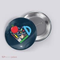 Cute Cool Teacher School Tools Heart Button thumb 0