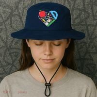 Cute Cool Teacher School Tools Heart Bucket Hat thumb 3