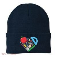 Cute Cool Teacher School Tools Heart Beanie thumb 0