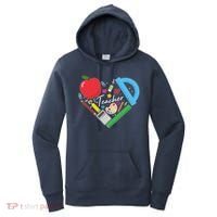 Cute Cool Teacher School Tools Heart Women's Hoodie thumb 0