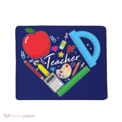 Cute Cool Teacher School Tools Heart Mousepad