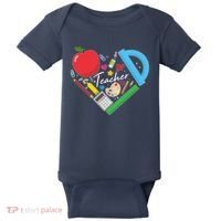 Cute Cool Teacher School Tools Heart Baby Bodysuit thumb 0