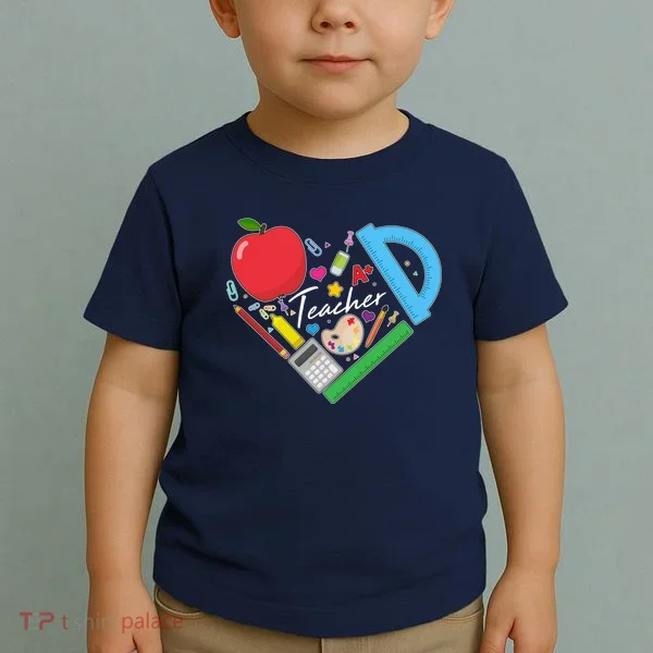 Cute Cool Teacher School Tools Heart Toddler T-Shirt