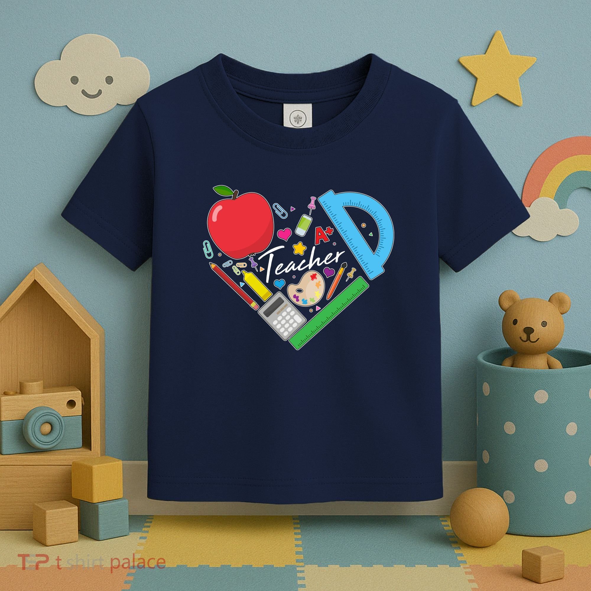 Cute Cool Teacher School Tools Heart Toddler T-Shirt