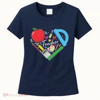 Cute Cool Teacher School Tools Heart Women's T-Shirt thumb 0