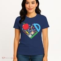 Cute Cool Teacher School Tools Heart Women's T-Shirt thumb 4