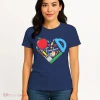 Cute Cool Teacher School Tools Heart Women's T-Shirt thumb 4