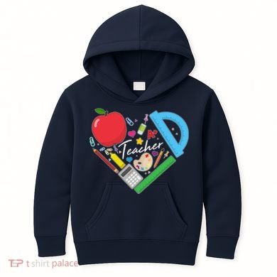 Cute Cool Teacher School Tools Heart Kids Hoodie