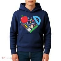 Cute Cool Teacher School Tools Heart Kids Hoodie thumb 4