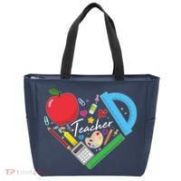 Cute Cool Teacher School Tools Heart Tote Bag thumb 0