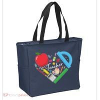 Cute Cool Teacher School Tools Heart Tote Bag thumb 2
