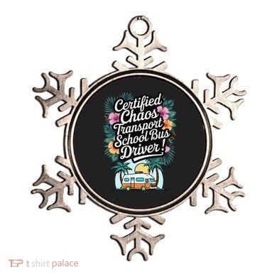 Certified Chaos Transport School Bus Driver DAD Teacher Ornament