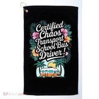 Certified Chaos Transport School Bus Driver DAD Teacher Golf Towel thumb 0