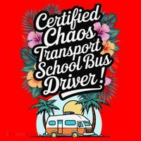 Certified Chaos Transport School Bus Driver DAD Teacher Santa Hat thumb 1