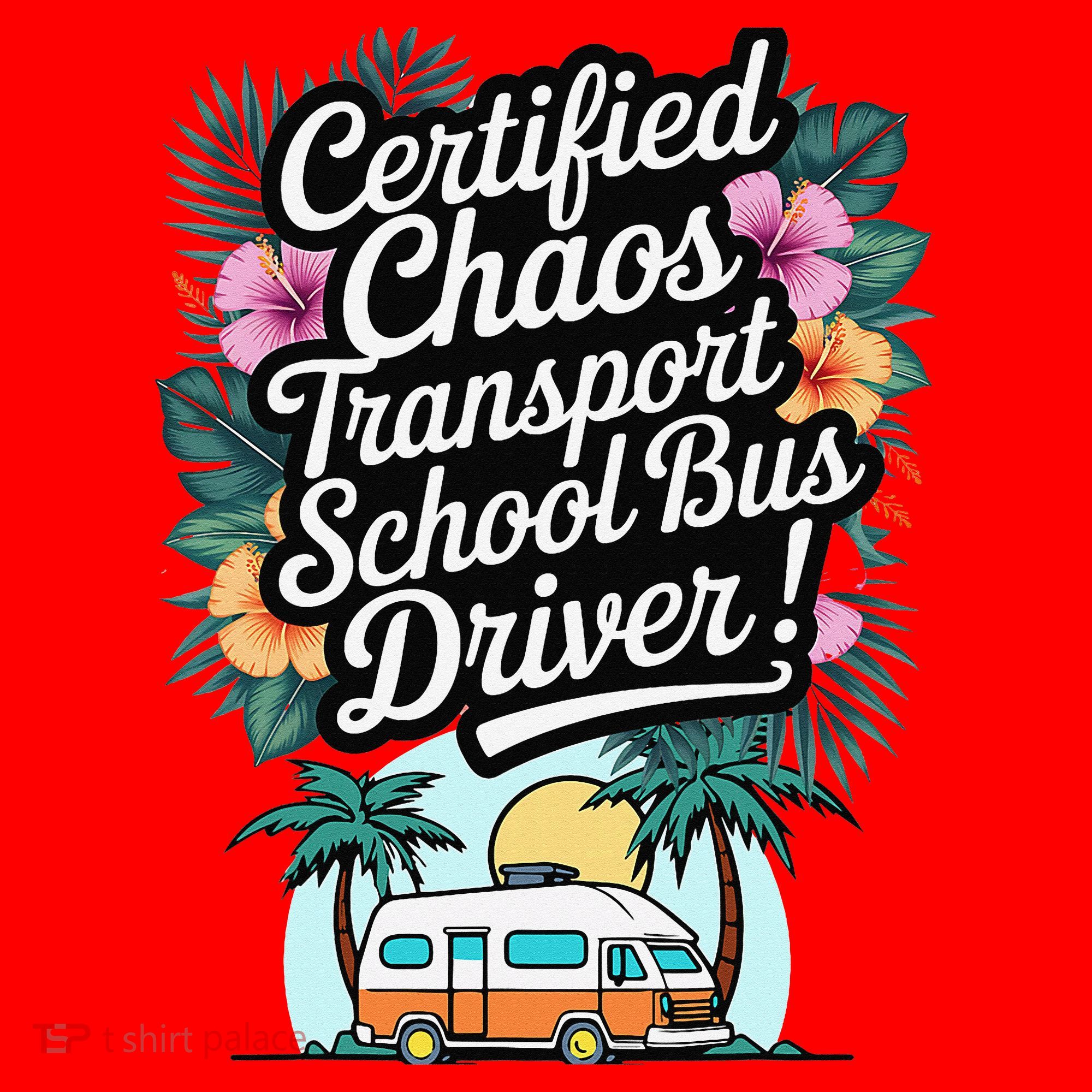 Certified Chaos Transport School Bus Driver DAD Teacher Santa Hat