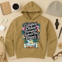 Certified Chaos Transport School Bus Driver DAD Teacher Hoodie thumb 3