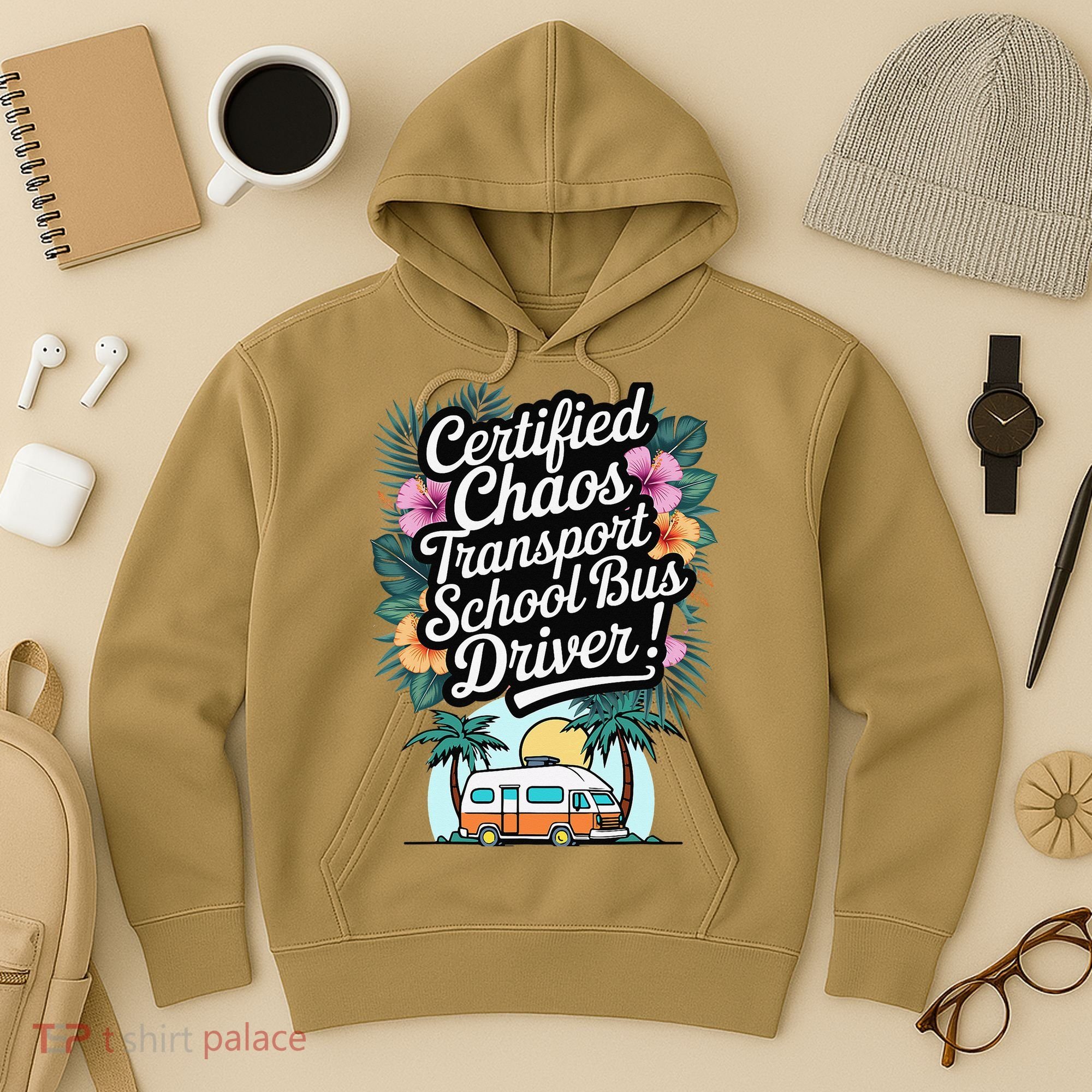 Certified Chaos Transport School Bus Driver DAD Teacher Hoodie