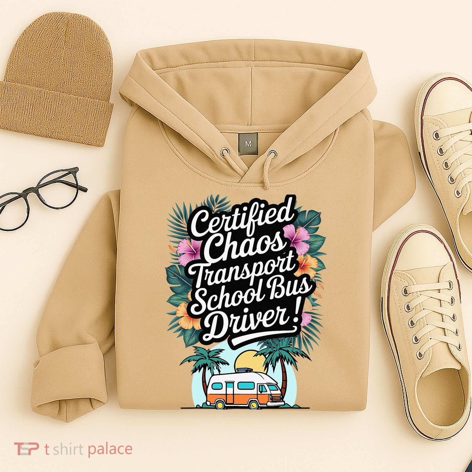 Certified Chaos Transport School Bus Driver DAD Teacher Hoodie