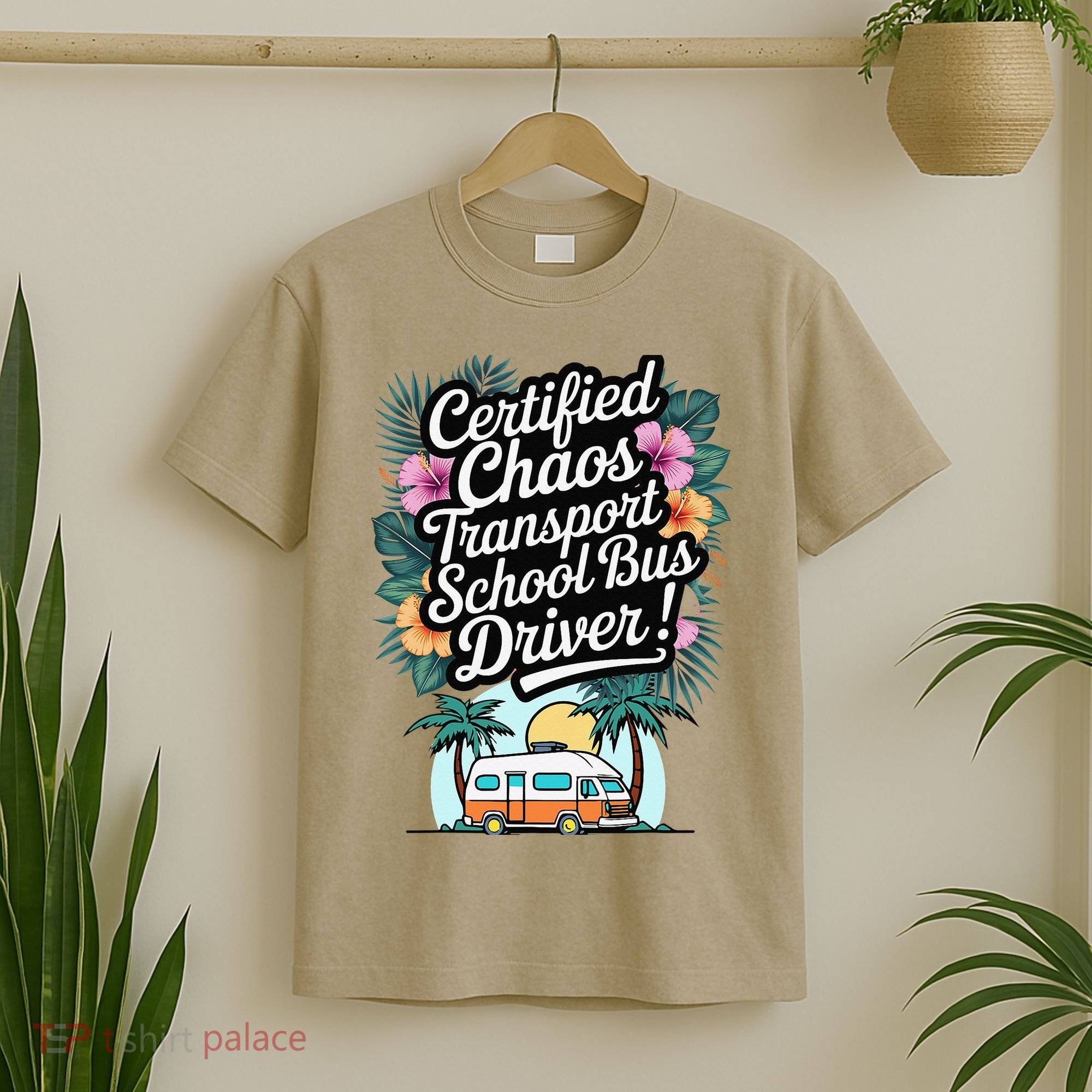Certified Chaos Transport School Bus Driver DAD Teacher T-Shirt