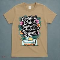 Certified Chaos Transport School Bus Driver DAD Teacher T-Shirt thumb 5