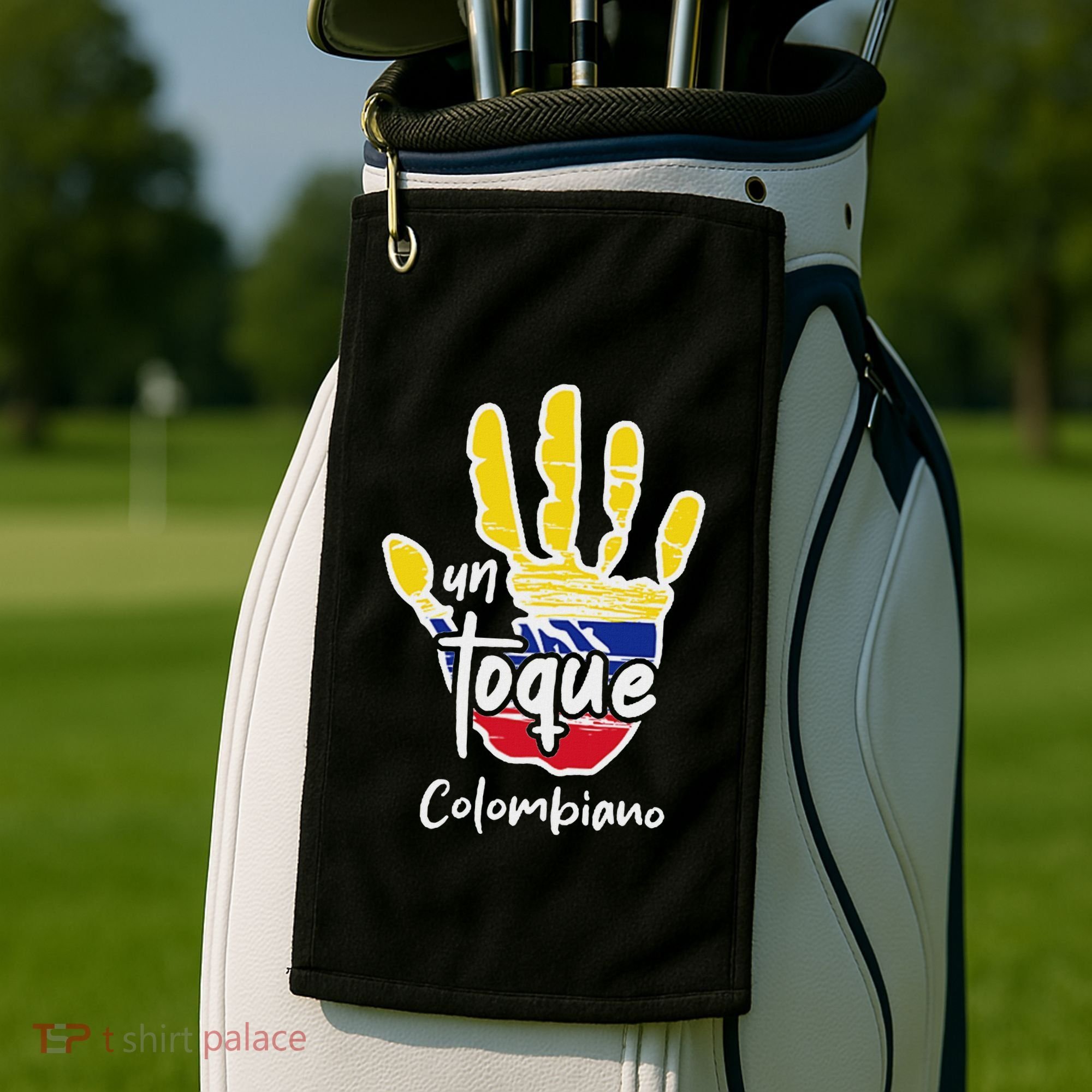Colombia Colombian Touch Flag Hand Un Toque Golf Towel