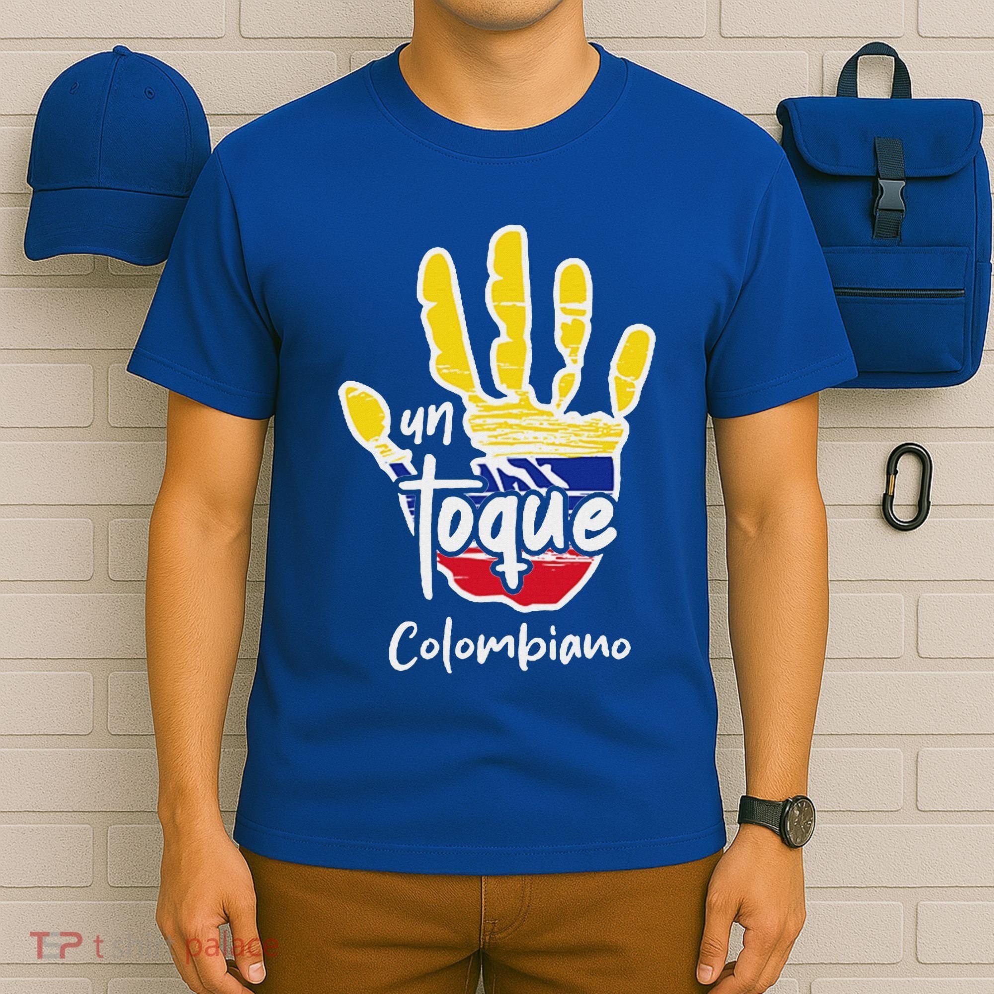 Colombia Colombian Touch Flag Hand Un Toque T-Shirt