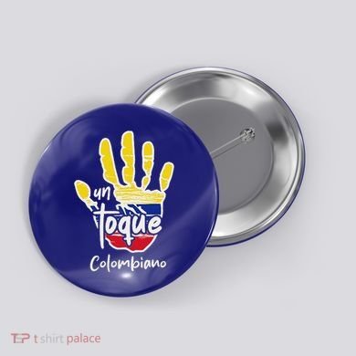 Colombia Colombian Touch Flag Hand Un Toque Button