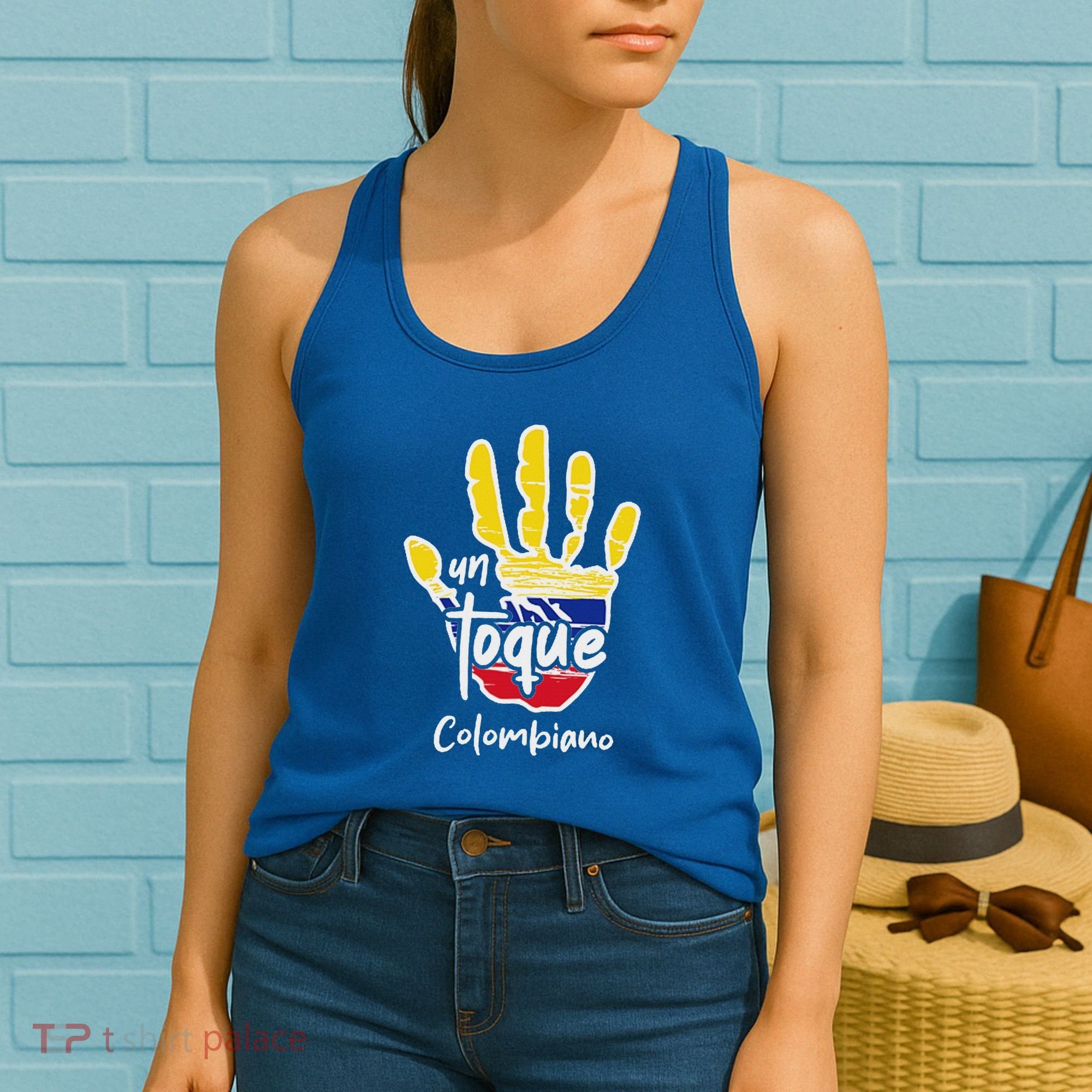 Colombia Colombian Touch Flag Hand Un Toque Women's Tank Top