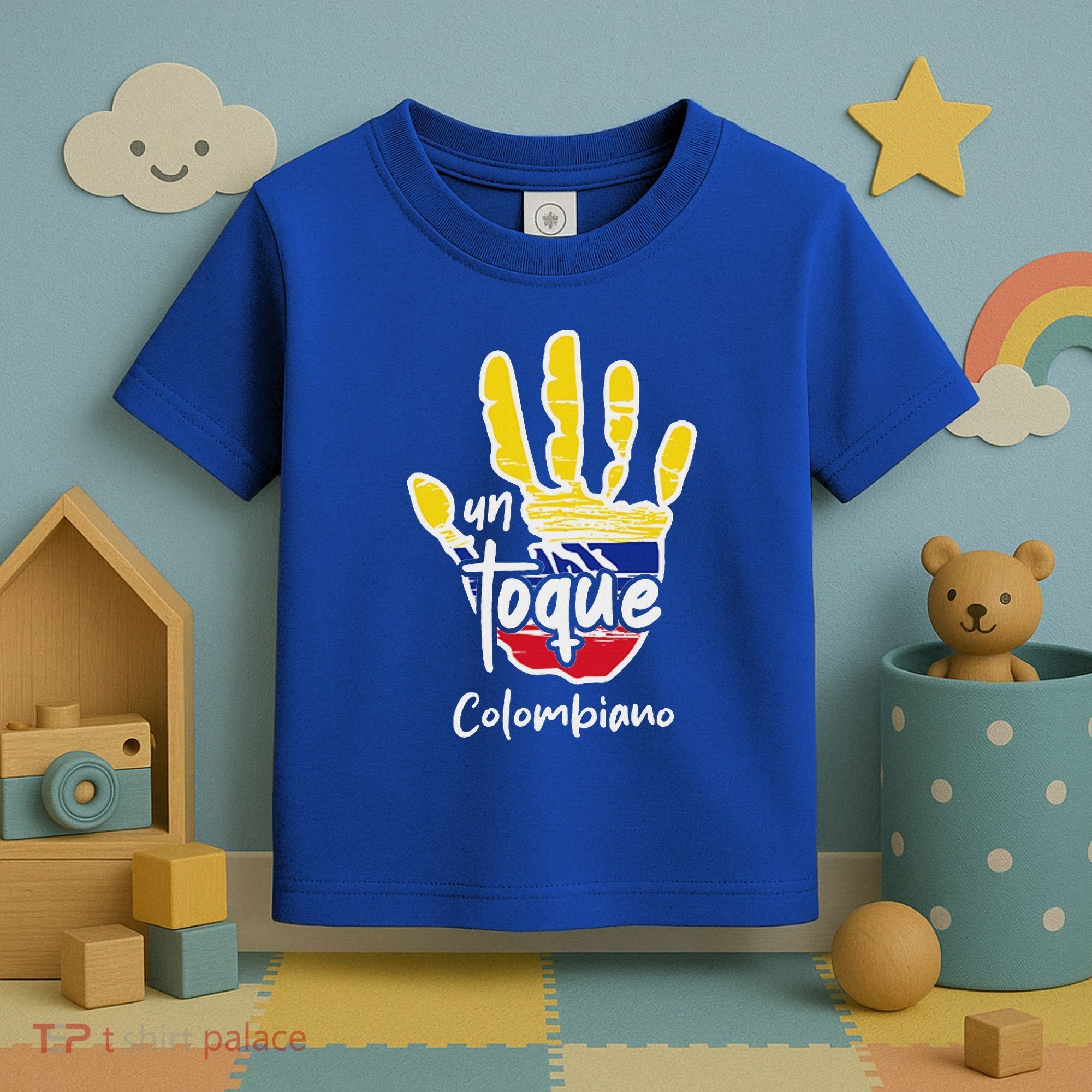 Colombia Colombian Touch Flag Hand Un Toque Toddler T-Shirt