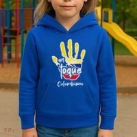 Colombia Colombian Touch Flag Hand Un Toque Kids Hoodie thumb 3