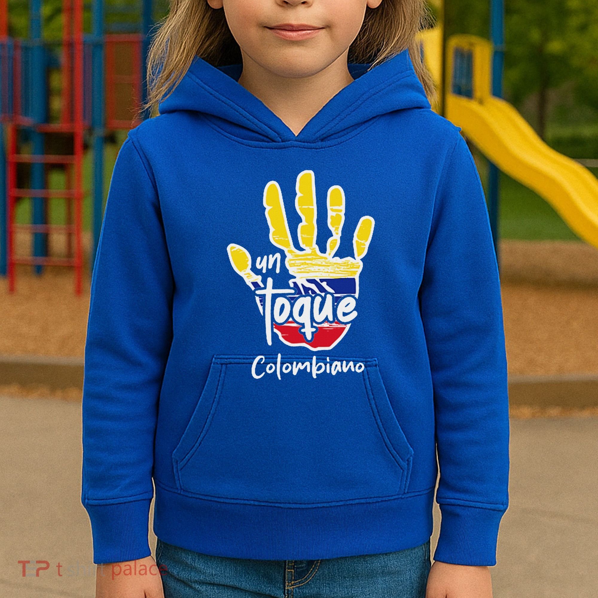 Colombia Colombian Touch Flag Hand Un Toque Kids Hoodie