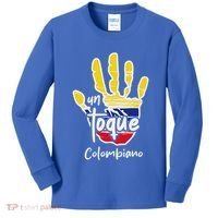 Colombia Colombian Touch Flag Hand Un Toque Kids Long Sleeve Shirt thumb 0
