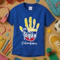 Colombia Colombian Touch Flag Hand Un Toque Kids T-Shirt thumb 3