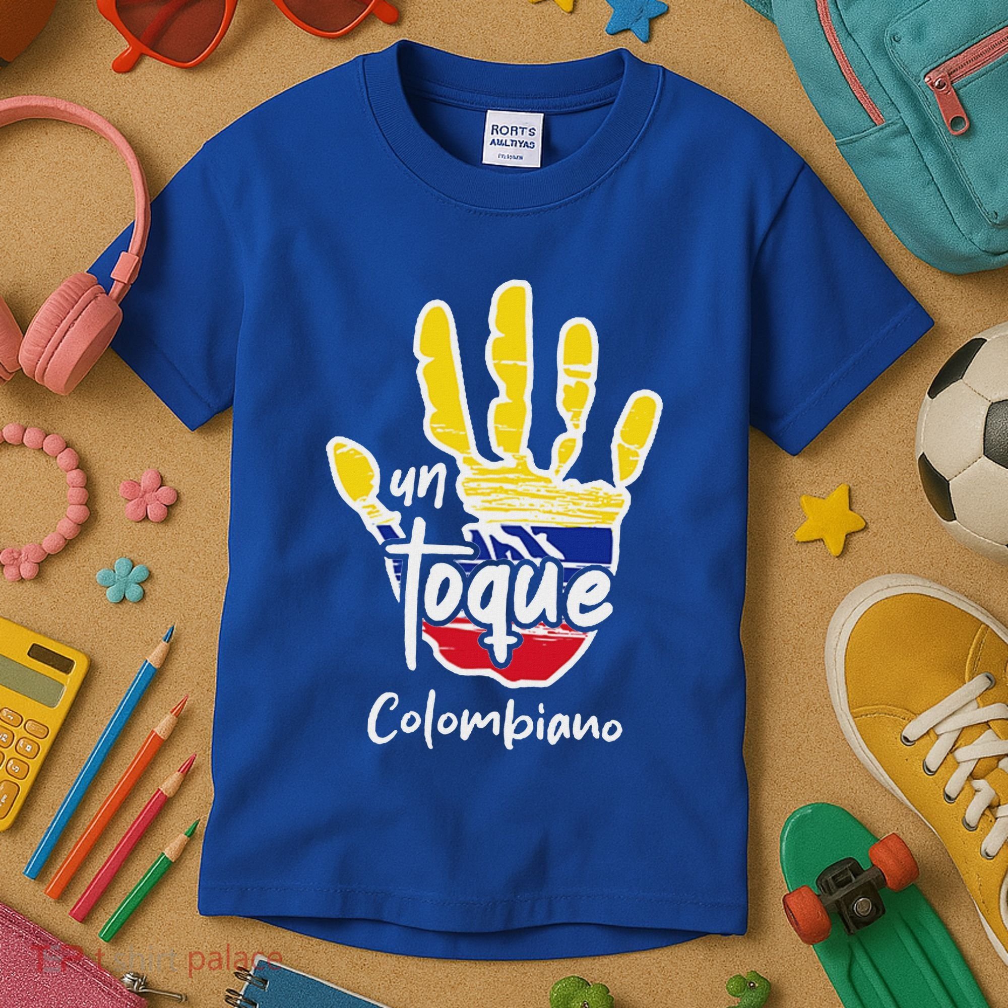 Colombia Colombian Touch Flag Hand Un Toque Kids T-Shirt