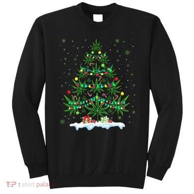 Cannabis Christmas Tree Xmas Funny Smoking Weed Marijuana Sweatshirt