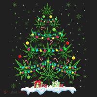 Cannabis Christmas Tree Xmas Funny Smoking Weed Marijuana Beanie thumb 2