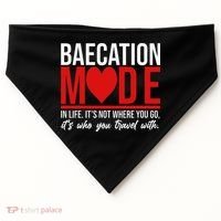Cute Couples Trip Matching Vacation Baecation Vibes Gifts USA-Made Doggie Bandana thumb 0
