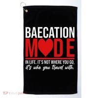Cute Couples Trip Matching Vacation Baecation Vibes Gifts Golf Towel thumb 0