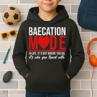 Cute Couples Trip Matching Vacation Baecation Vibes Gifts Kids Hoodie thumb 2