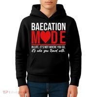 Cute Couples Trip Matching Vacation Baecation Vibes Gifts Kids Hoodie thumb 4