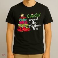 Crocs Christmas Tree Crocin Around The Christmas Tree T-Shirt thumb 3