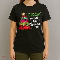 Crocs Christmas Tree Crocin Around The Christmas Tree T-Shirt thumb 4