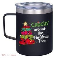Crocs Christmas Tree Crocin Around The Christmas Tree 12oz Stainless Steel Coffee Mug thumb 2