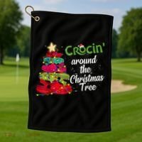 Crocs Christmas Tree Crocin Around The Christmas Tree Golf Towel thumb 1