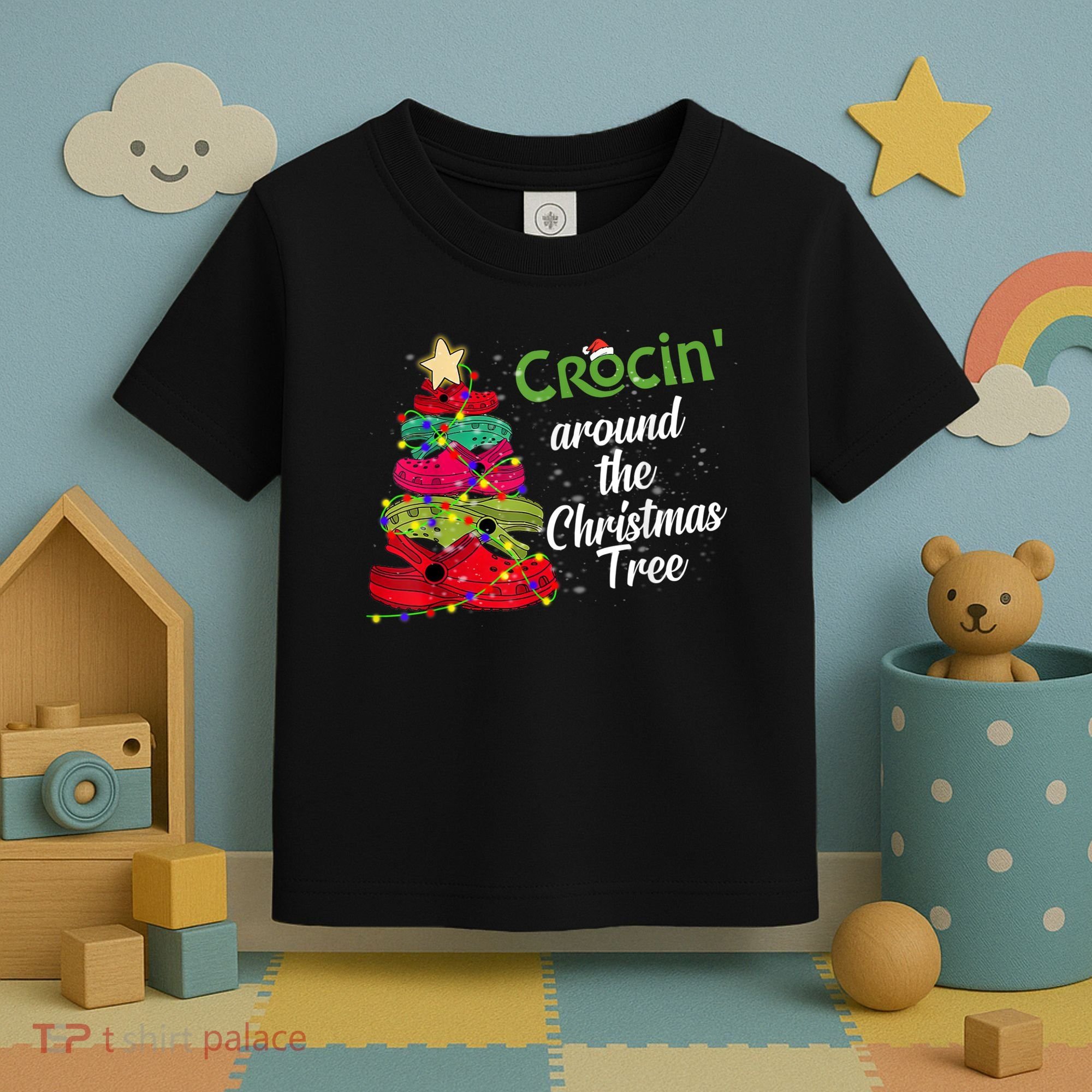Crocs Christmas Tree Crocin Around The Christmas Tree Toddler T-Shirt