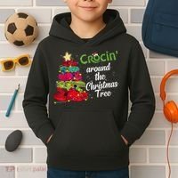 Crocs Christmas Tree Crocin Around The Christmas Tree Kids Hoodie thumb 2