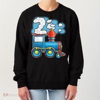 Chugga Chugga Train 2nd Birthday Party Supply Birthday Boy Women's Sweatshirt thumb 0