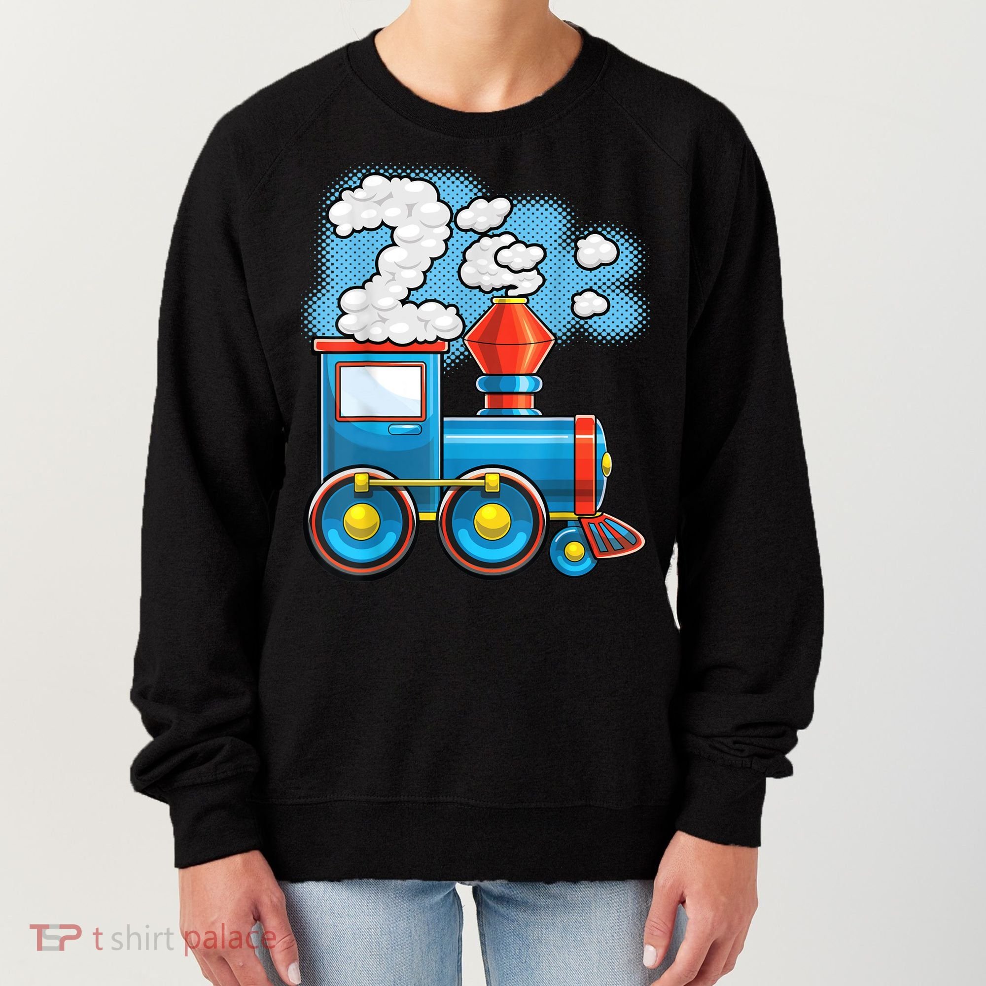 Chugga Chugga Train 2nd Birthday Party Supply Birthday Boy Women's Sweatshirt
